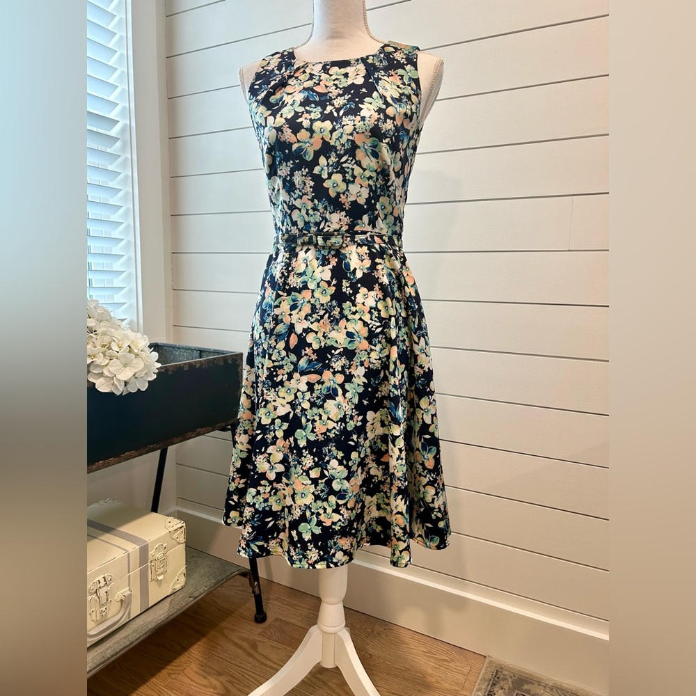 Eva Mendes by NY&Co Floral Belted Dress